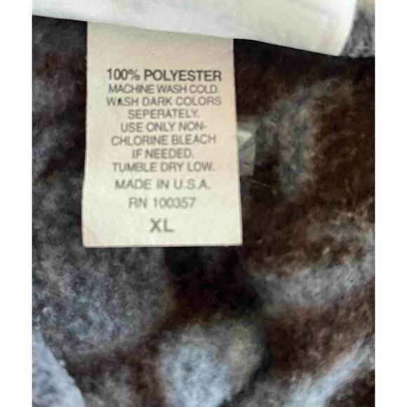Vintage American Spirit Fleece V Neck Pullover Gray Tan Snowflakes-Size XL - Picture 3 of 7